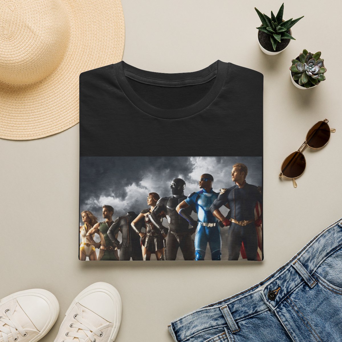 Superhero Team Illustration T-Shirt | Team Lineup Graphic Tee | The Boys