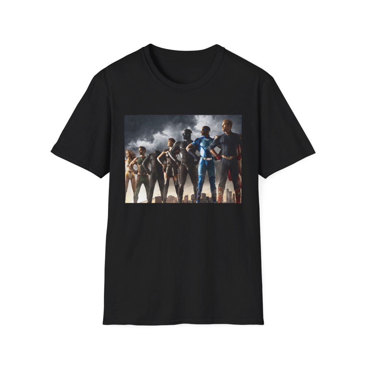 Superhero Team Illustration T-Shirt | Team Lineup Graphic Tee | The Boys - Official T-Shirts merchandise