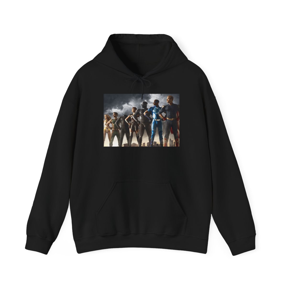 Superhero Team Illustration Hoodie | Comic Book Heroes Pullover | The Boys