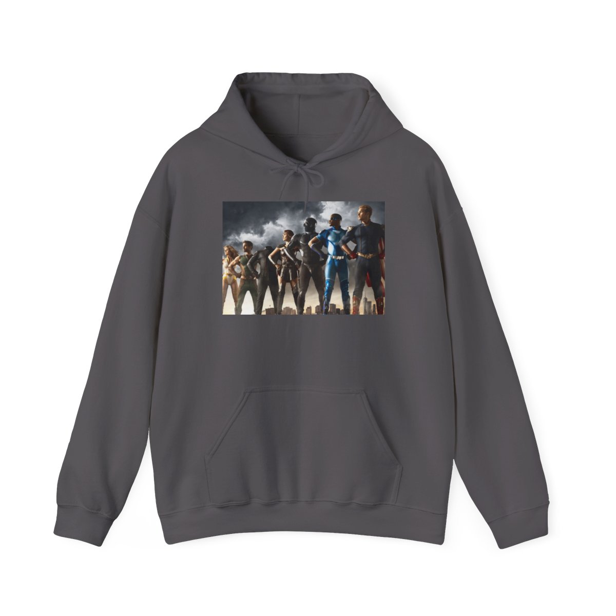 Superhero Team Illustration Hoodie | Comic Book Heroes Pullover | The Boys - alternate angle 3, merchandise